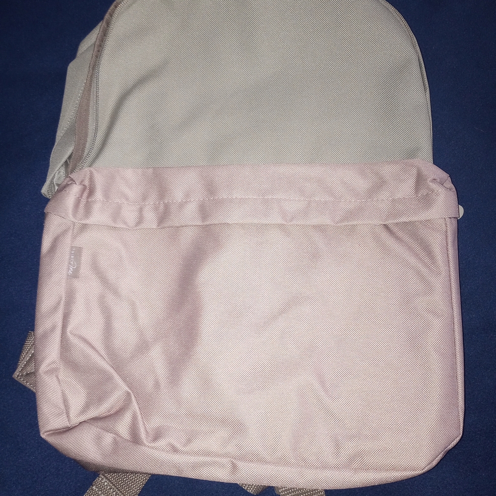 Bundle Stylish Tan and Green Backpack And Reusable Lunch Bag